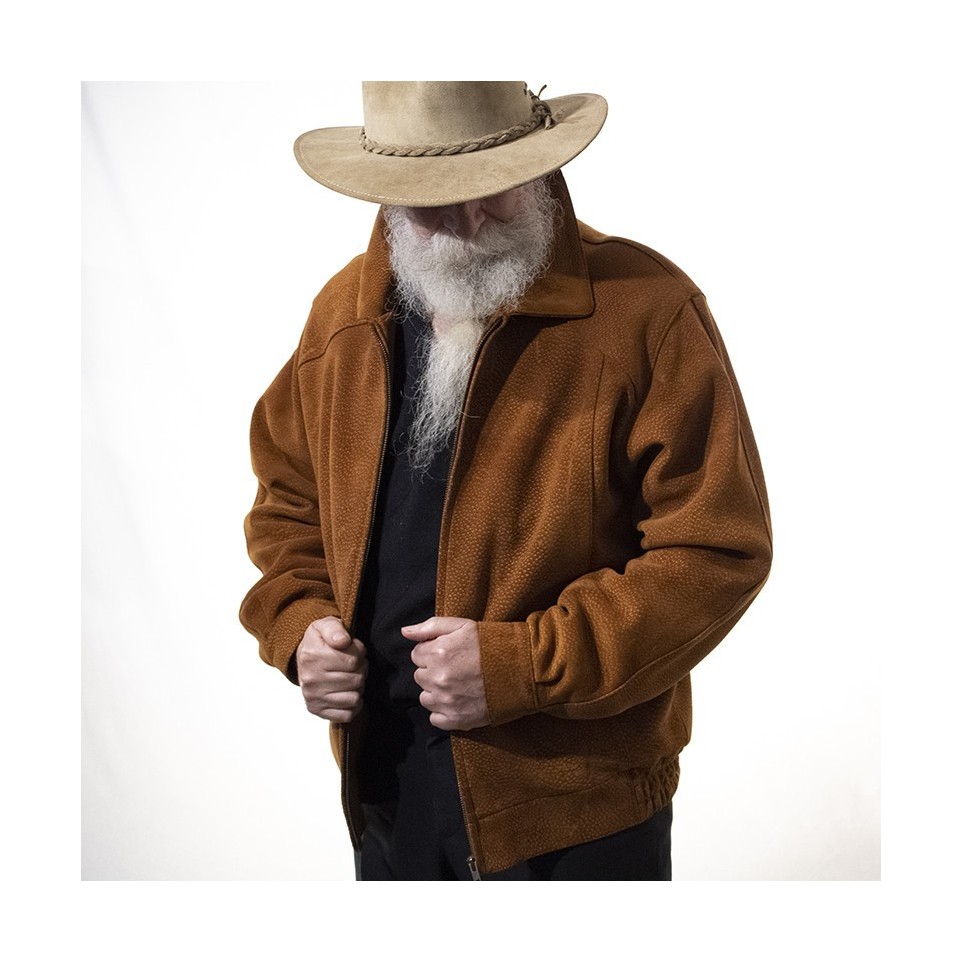 Capybara leather jacket with zipper