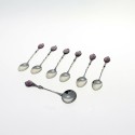 Coffee spoons set with rhodochrosite stone |El Boyero