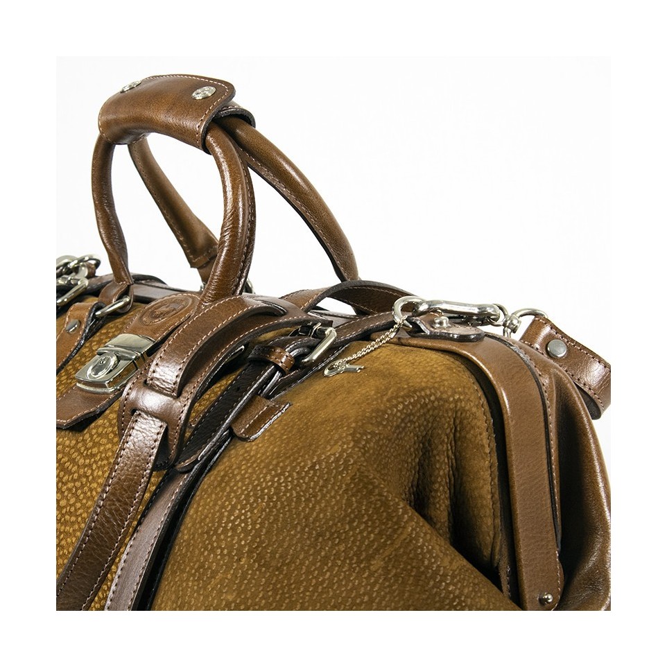 Capybara leather large travel bag with padlock |El Boyero