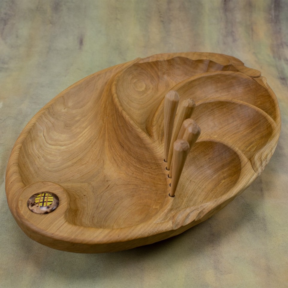 Exclusiva bandeja tallada en madera|El Boyero