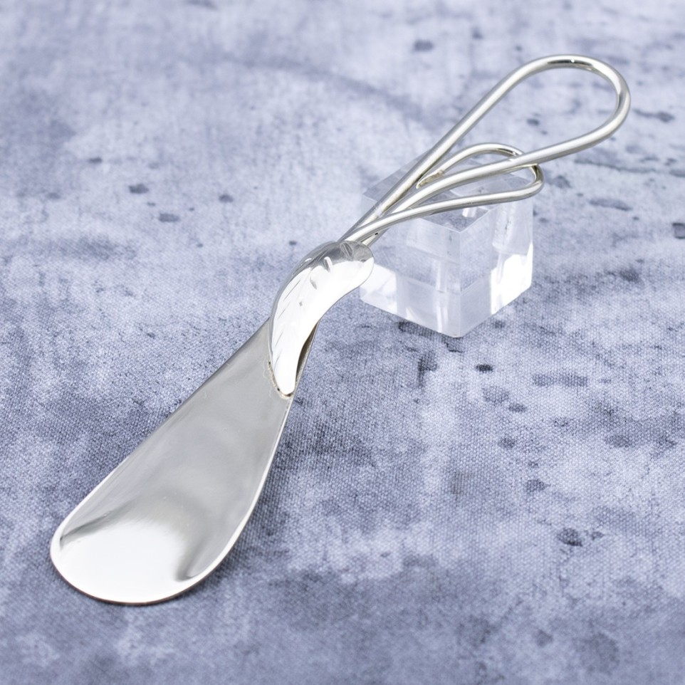 Short rounded nickel sterling silver butter knife |El Boyero