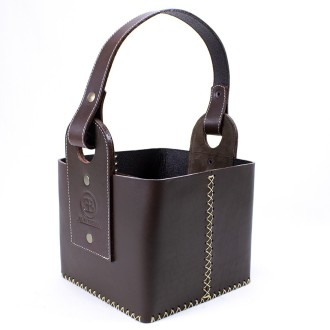 Leather basket bag for Thermos|El Boyero