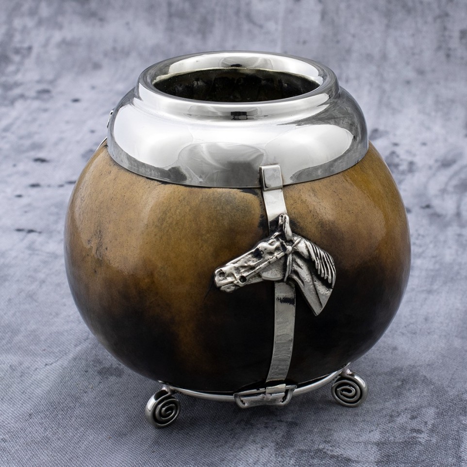 Handcrafted mate cup - Horse head design |El Boyero