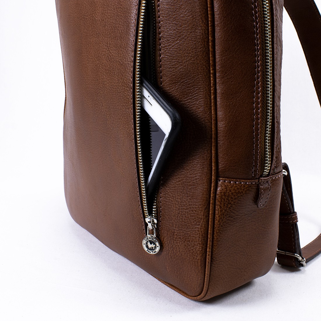 High quality leather notebook backpack|El