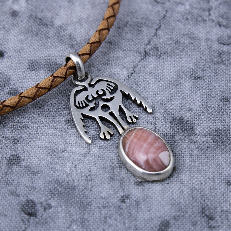 Pendant with rhodochrosite - Ethnic designs |El Boyero