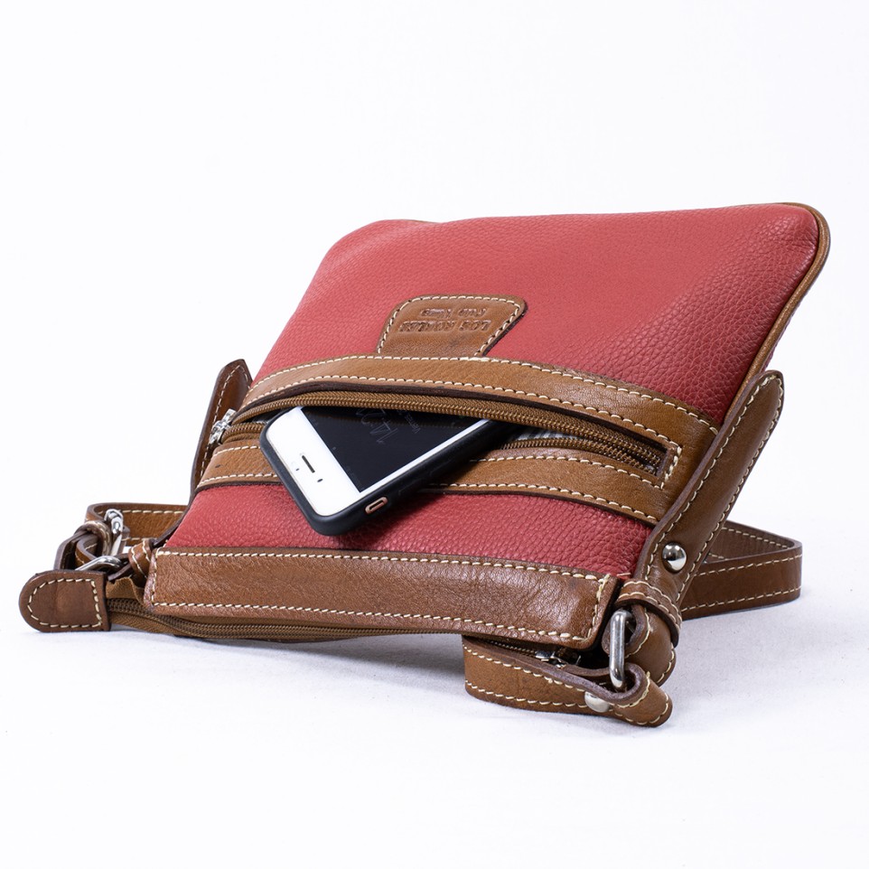 Cow leather flat crossbody purse |El Boyero