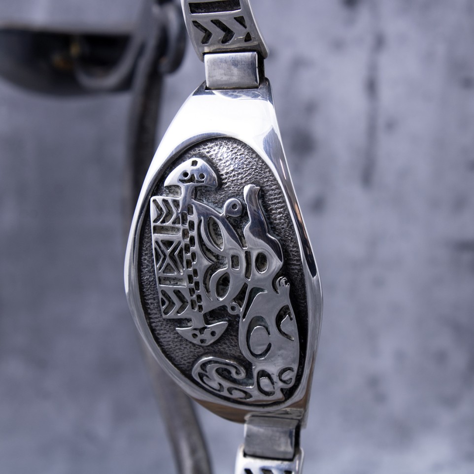 Sterling silver feline design bracelet |El Boyero