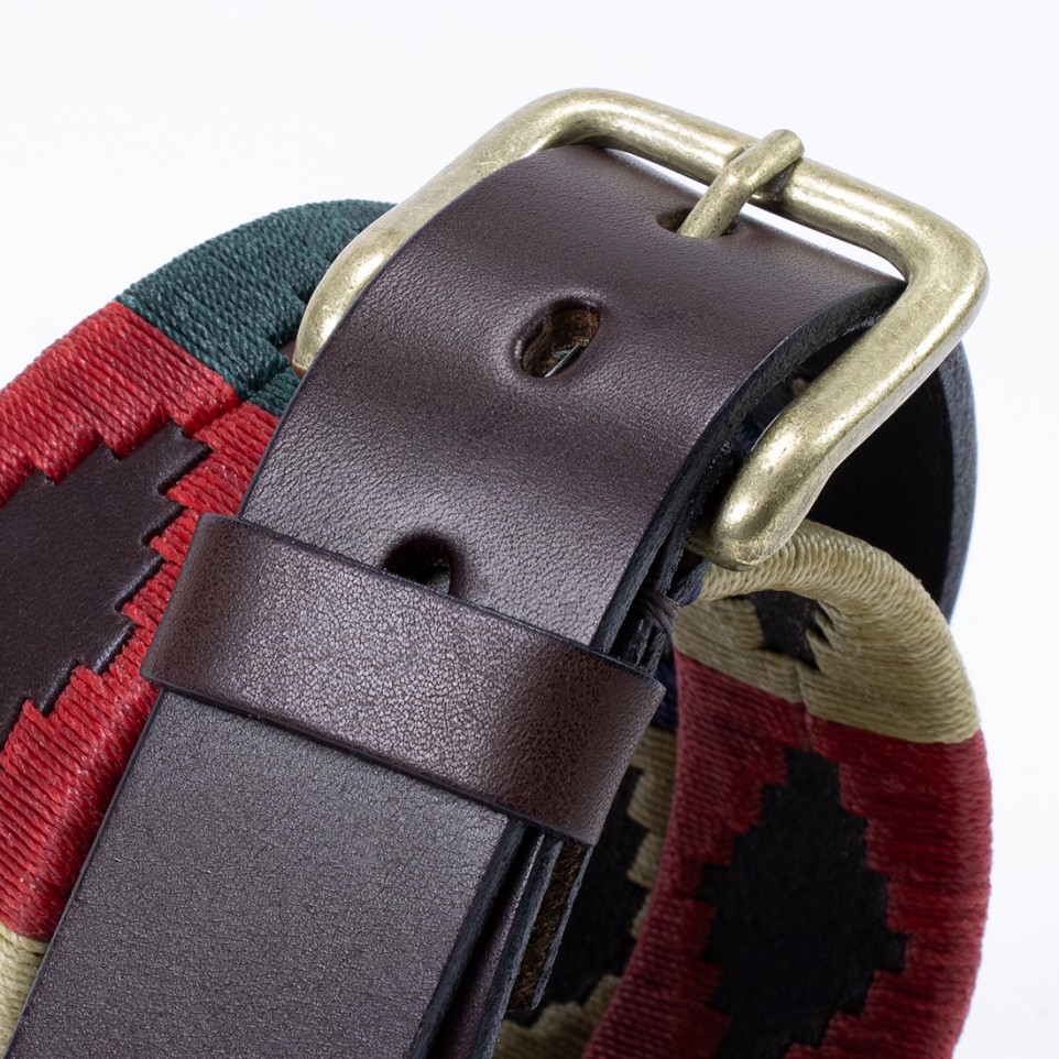 Multicolored embroidered cow leather belt |El Boyero