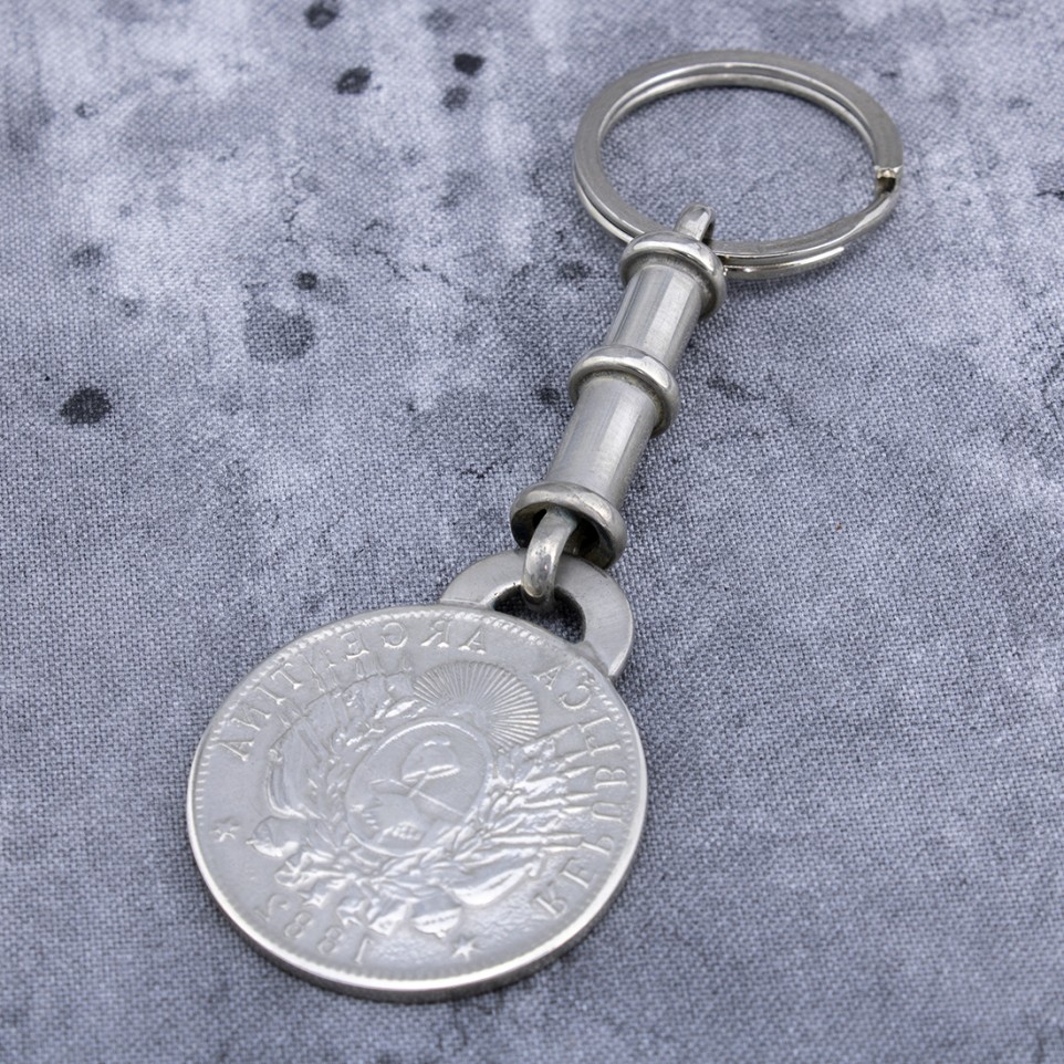 Nickel silver Patacón keychain |El Boyero