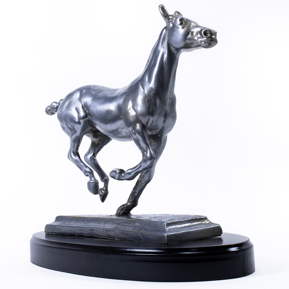 Running horse pewter plated statuette |El Boyero