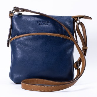 Ashwood Leather Westminster Natural Cow Tumble Pedro Messenger Bag in Blue  for Men