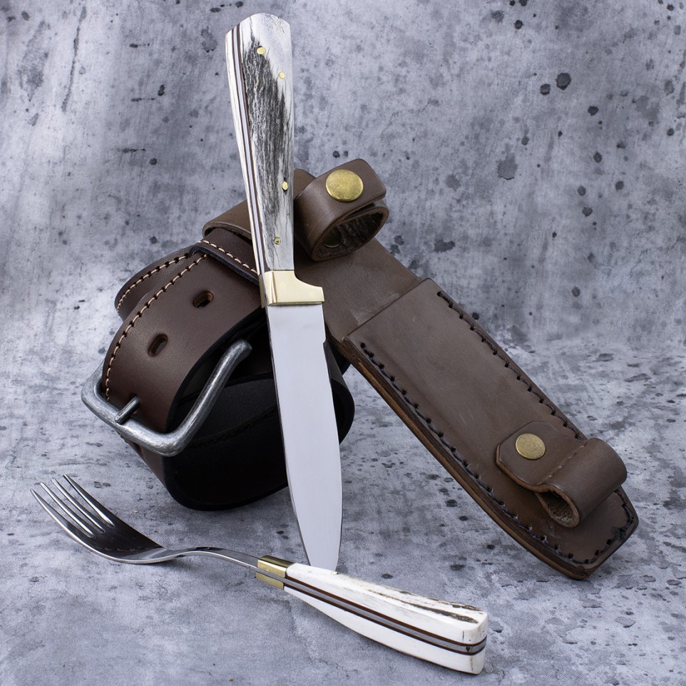 Steak knife and fork set with sheath |El Boyero