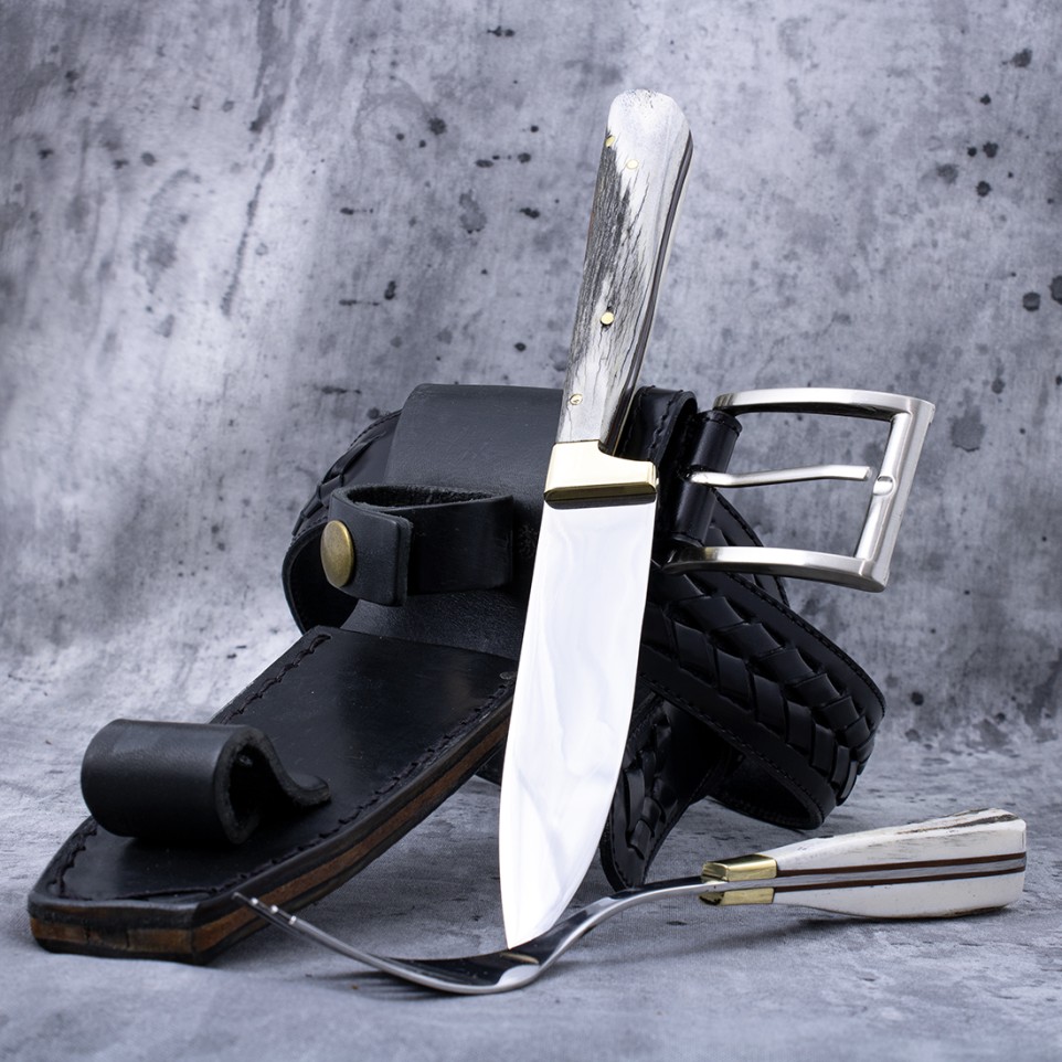 Steak knife and fork set with sheath |El Boyero