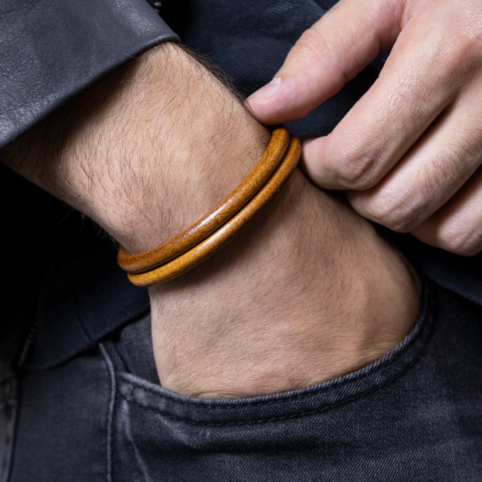 Double leather cord bracelet El Boyero