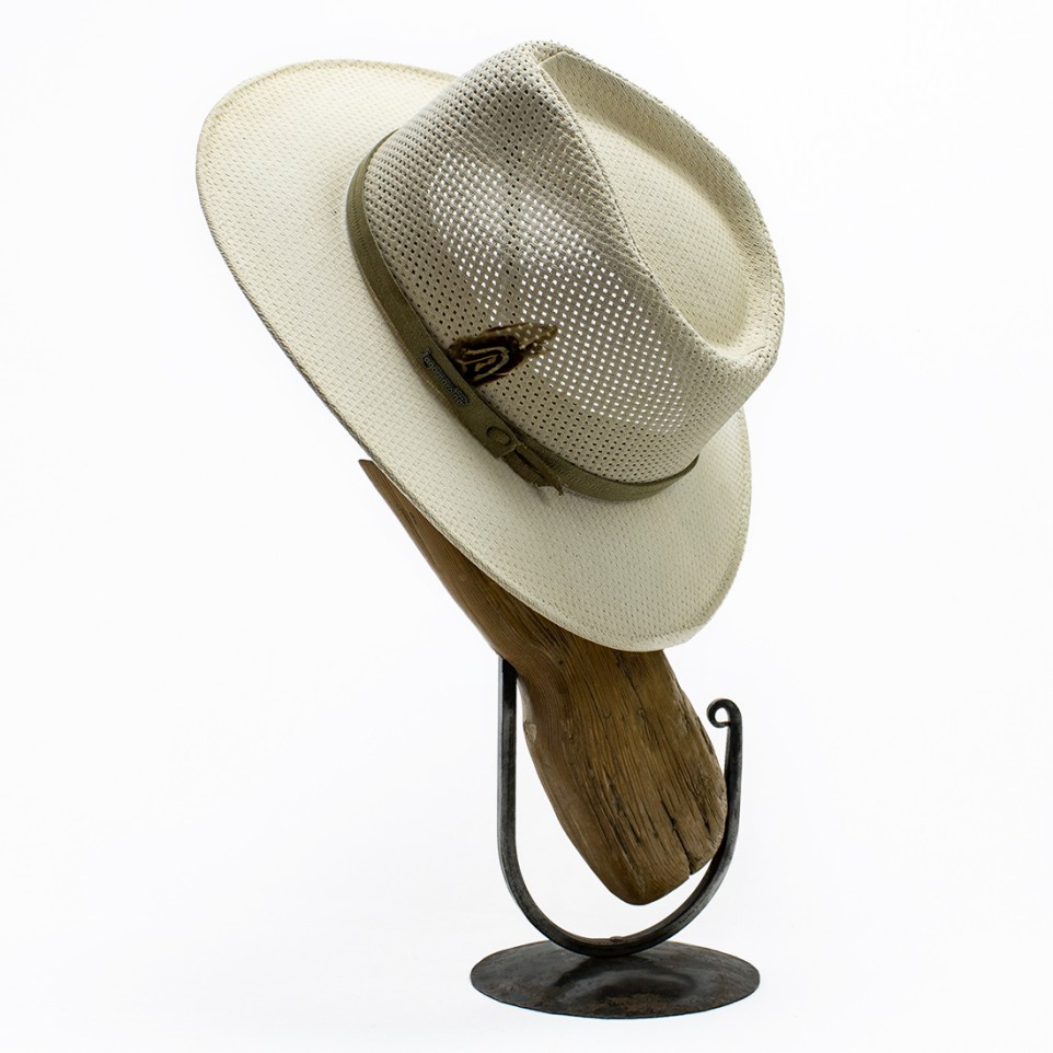 Cotton airway hat with leather band|El Boyero