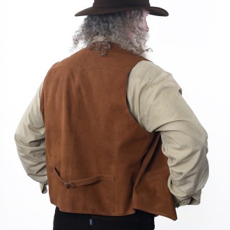 Men Leather Down Vest