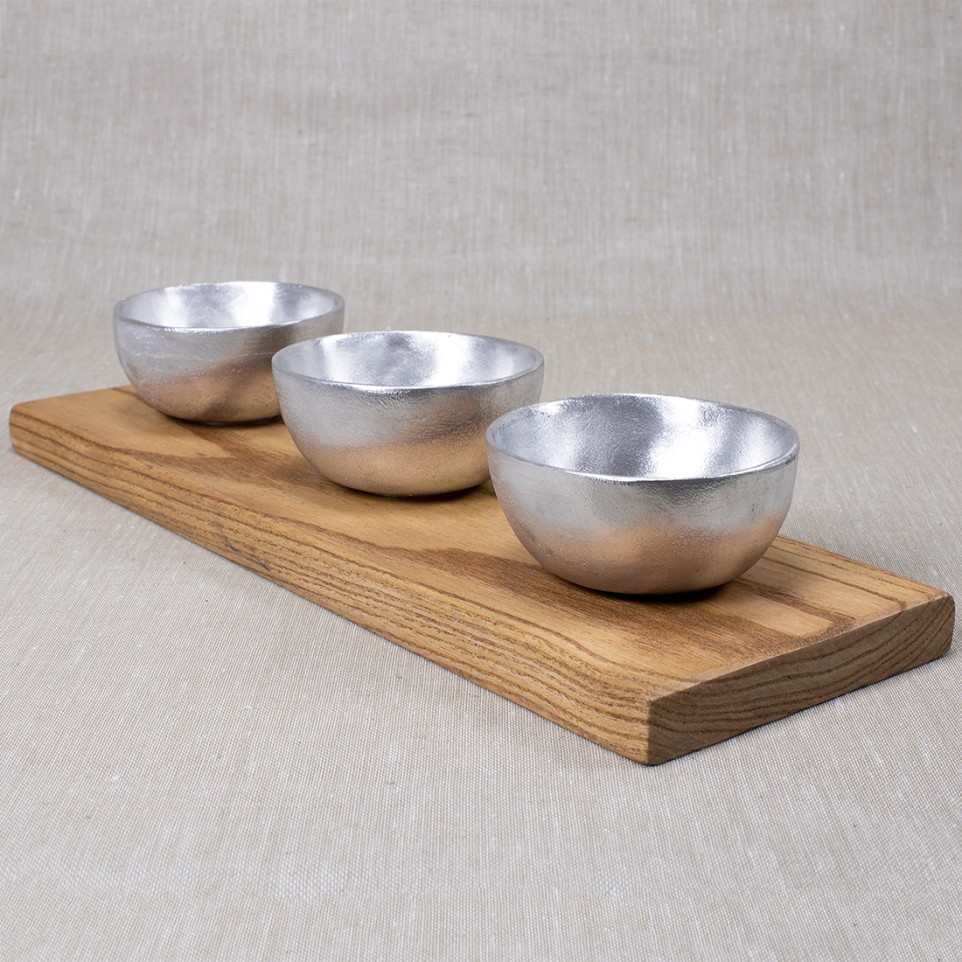 Set of three rustic bowls with snack platter |El Boyero