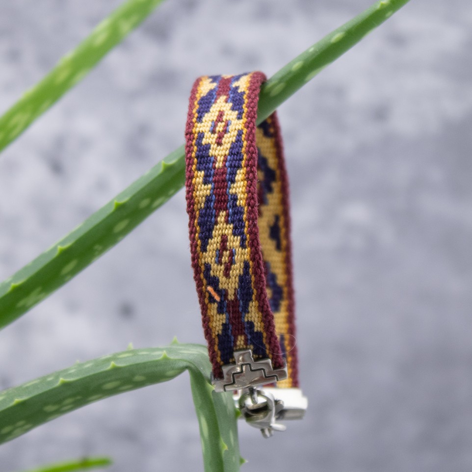 Loom woven bracelet with nickel silver - 13mm |El Boyero