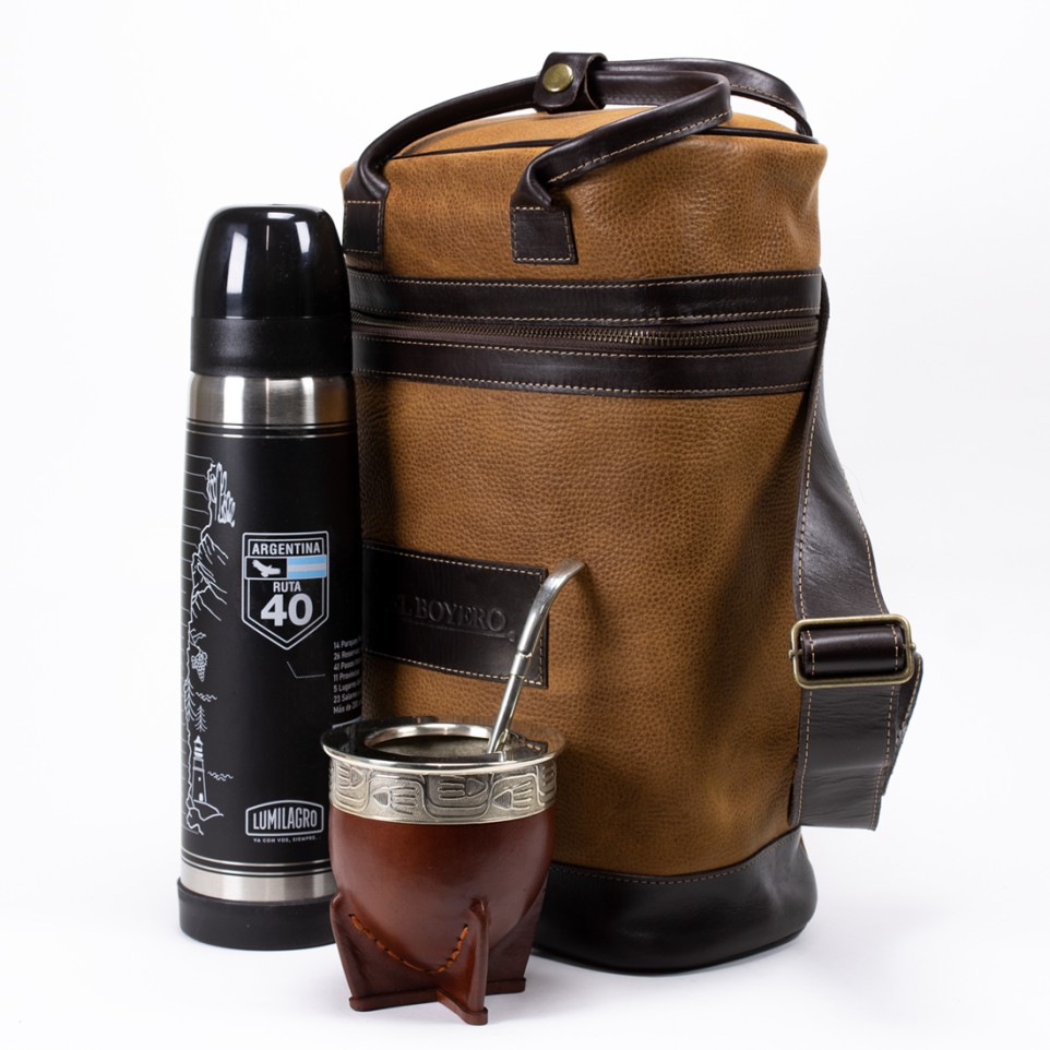 Leather backpack for thermo |El Boyero