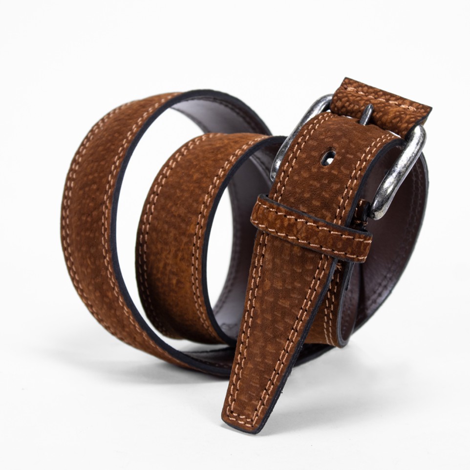 Carpincho leather belt with double stitching |El Boyero
