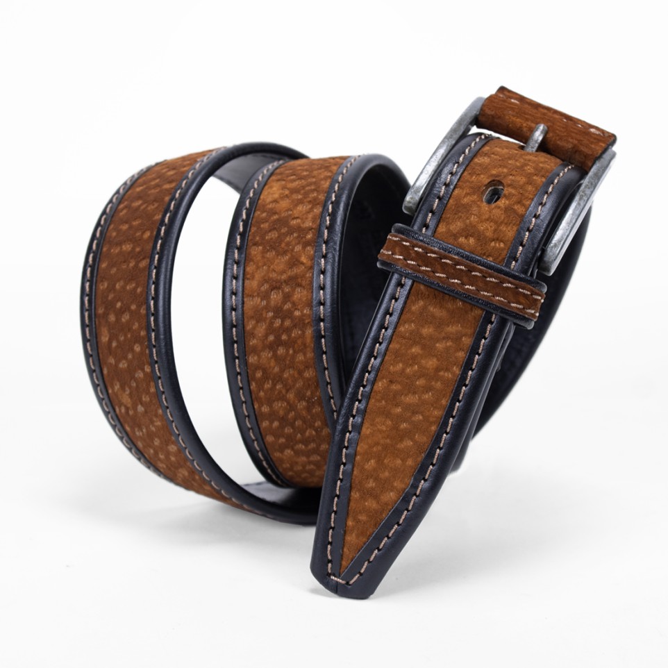 Overlapped Carpincho leather belt |El Boyero