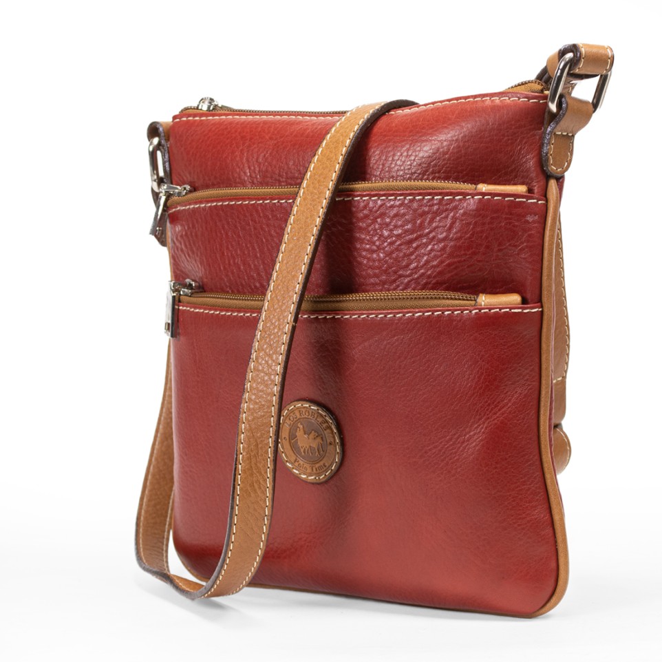 Leather crossbag with pockets |El Boyero