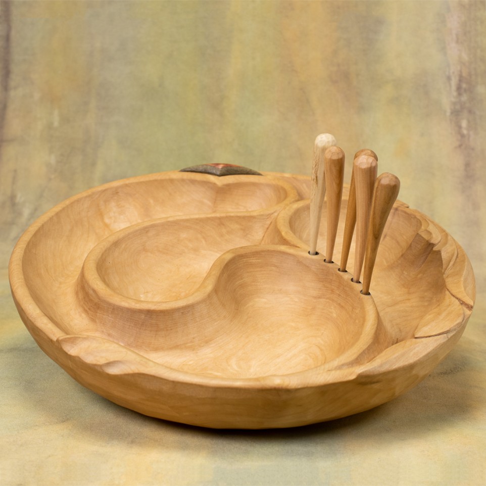 Hand carved wooden bowl for appetizers |El Boyero