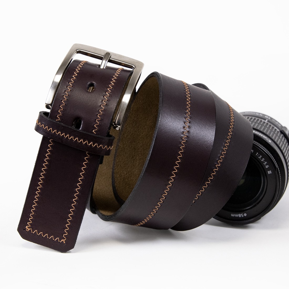 Cow leather belt with sewing |El Boyero