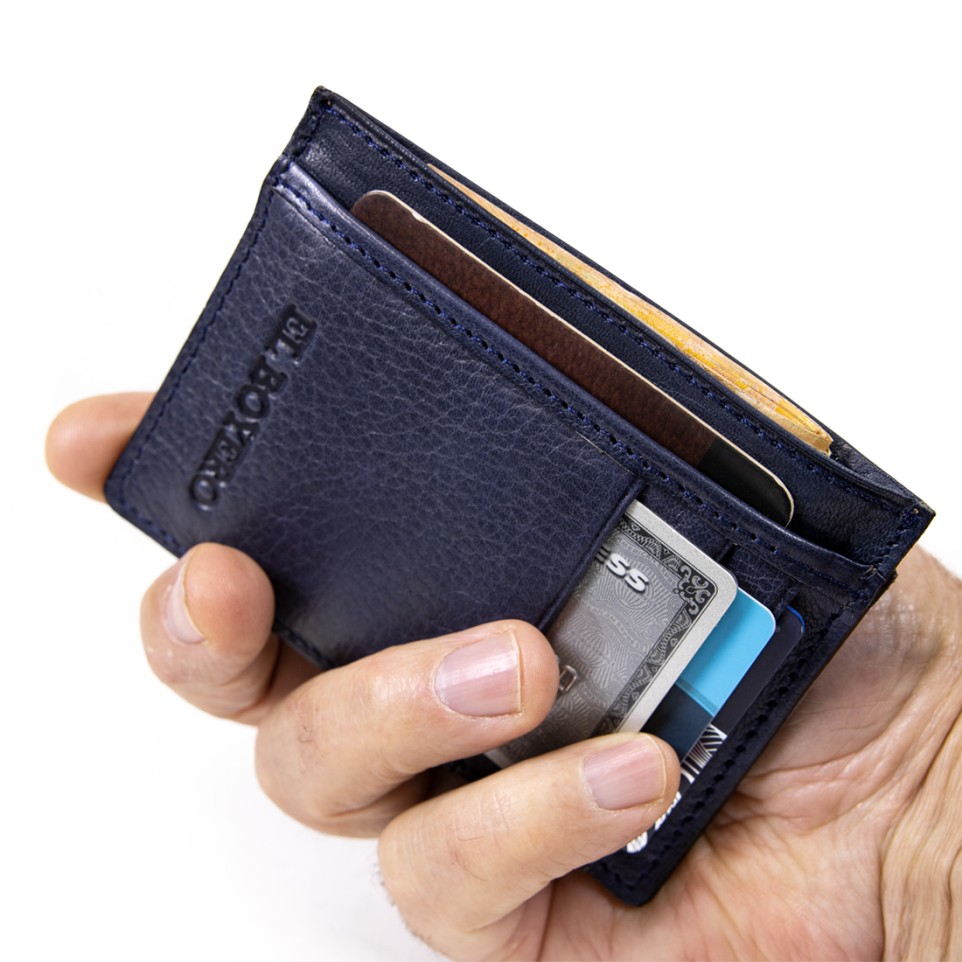 Leather card holder with ID window |El Boyero