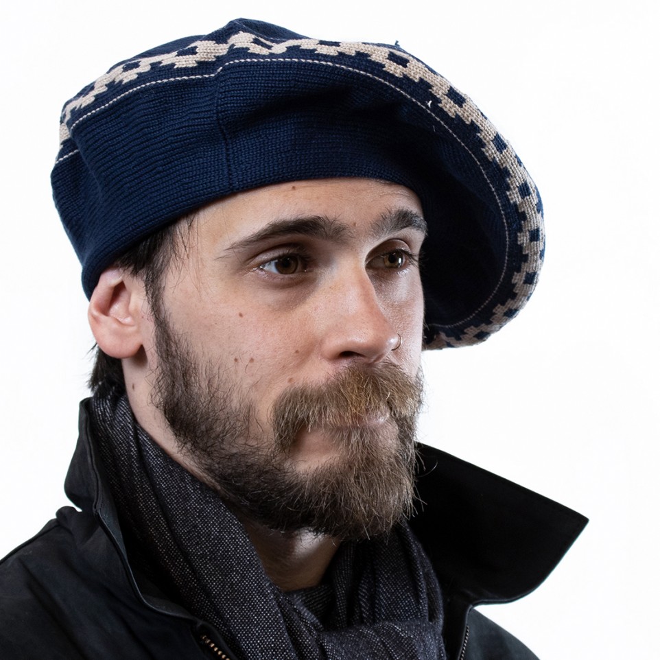 Cotton beret with Pampa cross pattern |El Boyero