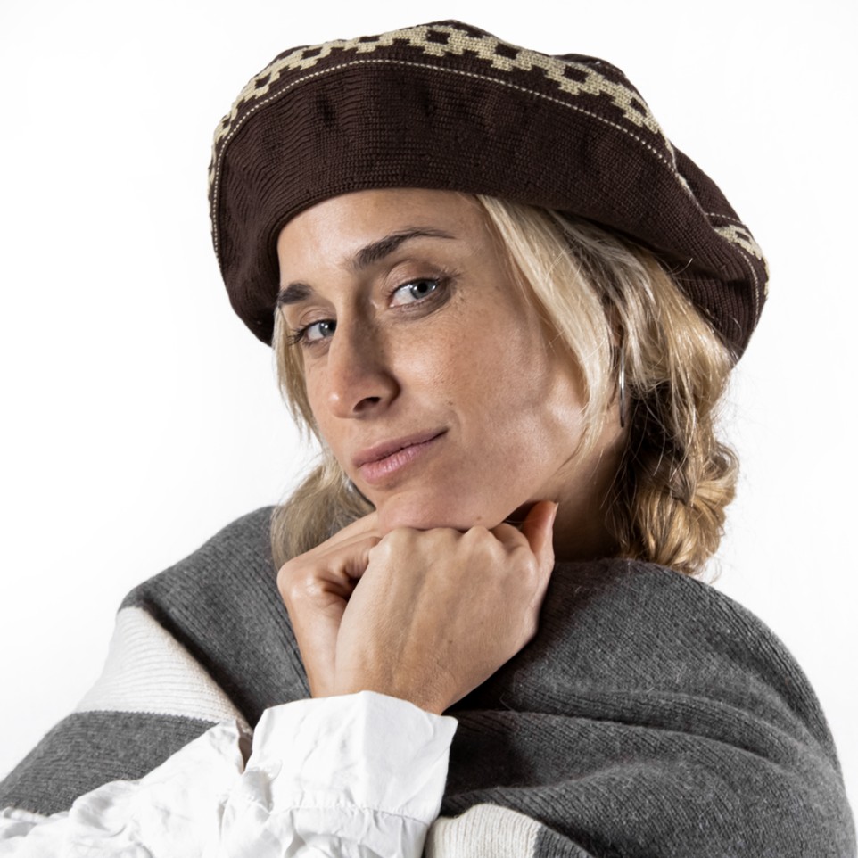 Cotton beret with Pampa cross pattern |El Boyero