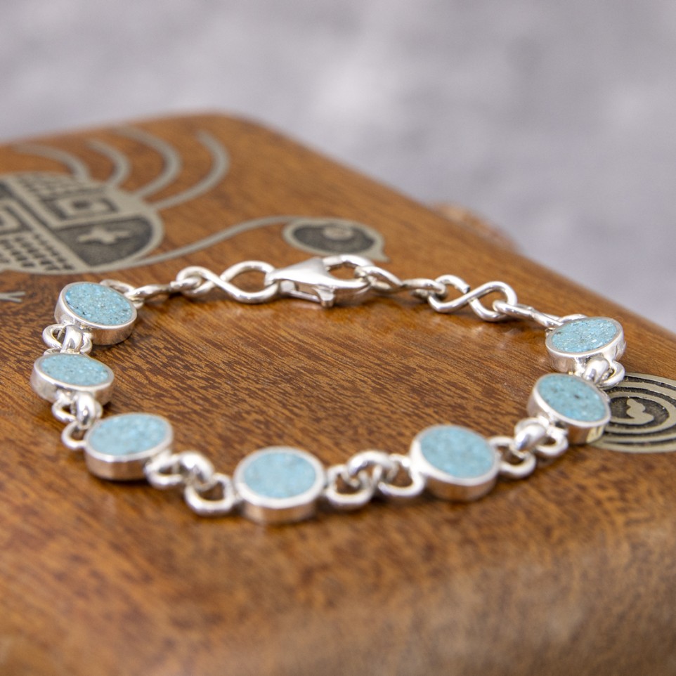 Silver chain bracelet with stones |El Boyero