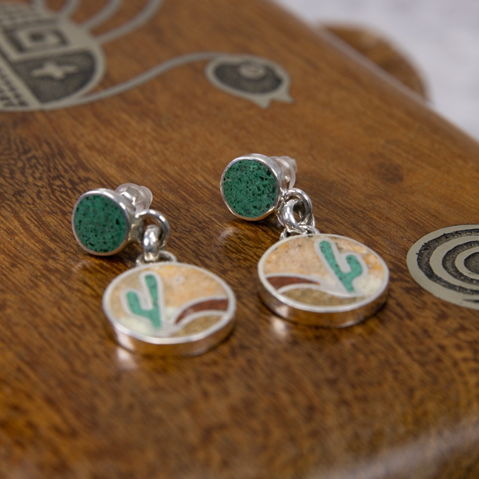 Cactus silver earrings |El Boyero