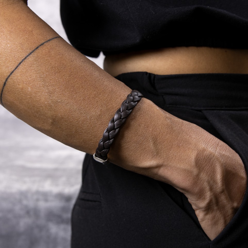 Cow Leather and nickel silver bracelet |El Boyero