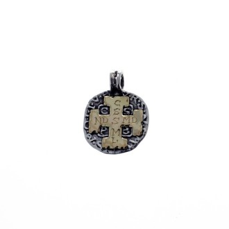 Sterling silver and gold Saint Benito medal