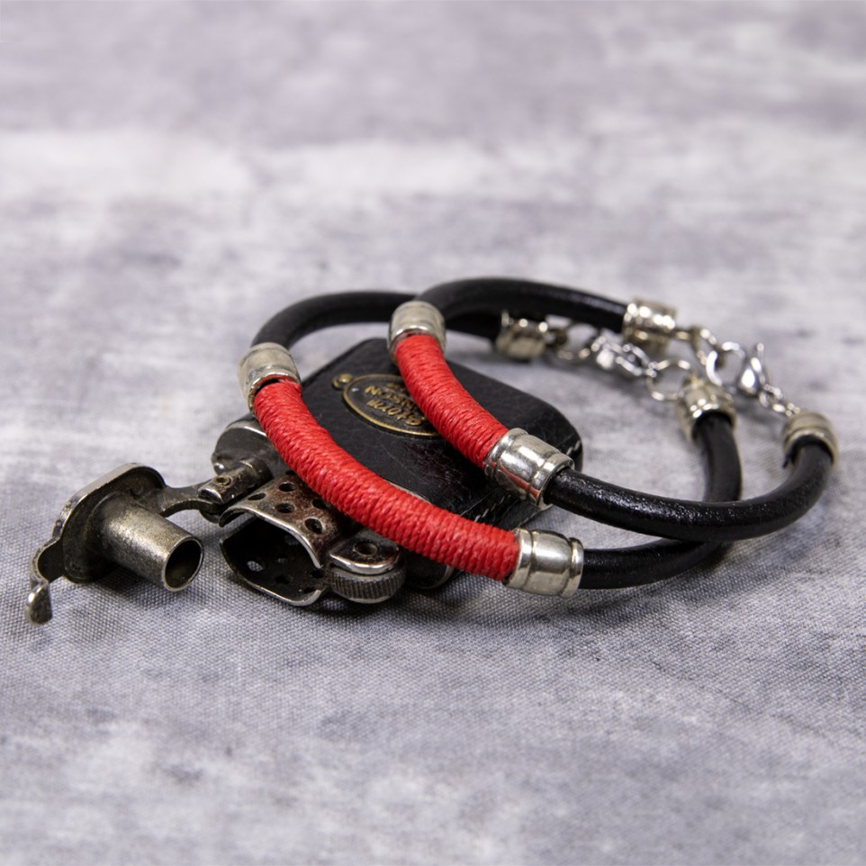 Black leather bracelet - Polo style |El Boyero