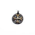 Sterling silver and gold religious medal
