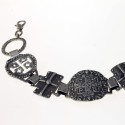 Sterling silver bracelet with religious medals