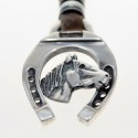 Horse raw leather keychain