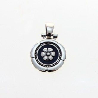 Pansy flower sterling silver pendant |El Boyero