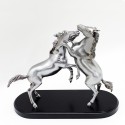 Two horses fight pewter plated statuette |El Boyero