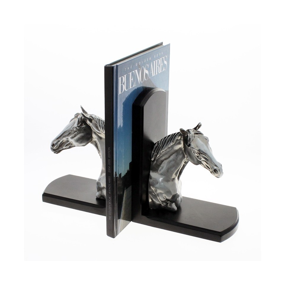 Horse statuette bookend pewter plated |El Boyero