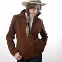 Capybara leather women jacket with zipper