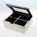 4 compartments nickel silver tea box |El Boyero