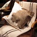 Cowhide brown and white cushion case