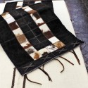 Cowhide brown and white table runner