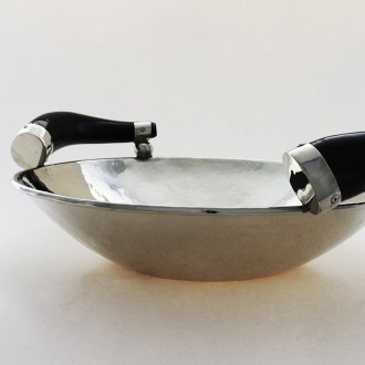 Big bowl of nickel silver with horn handles