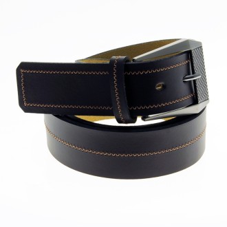 Cow leather belt with sewing